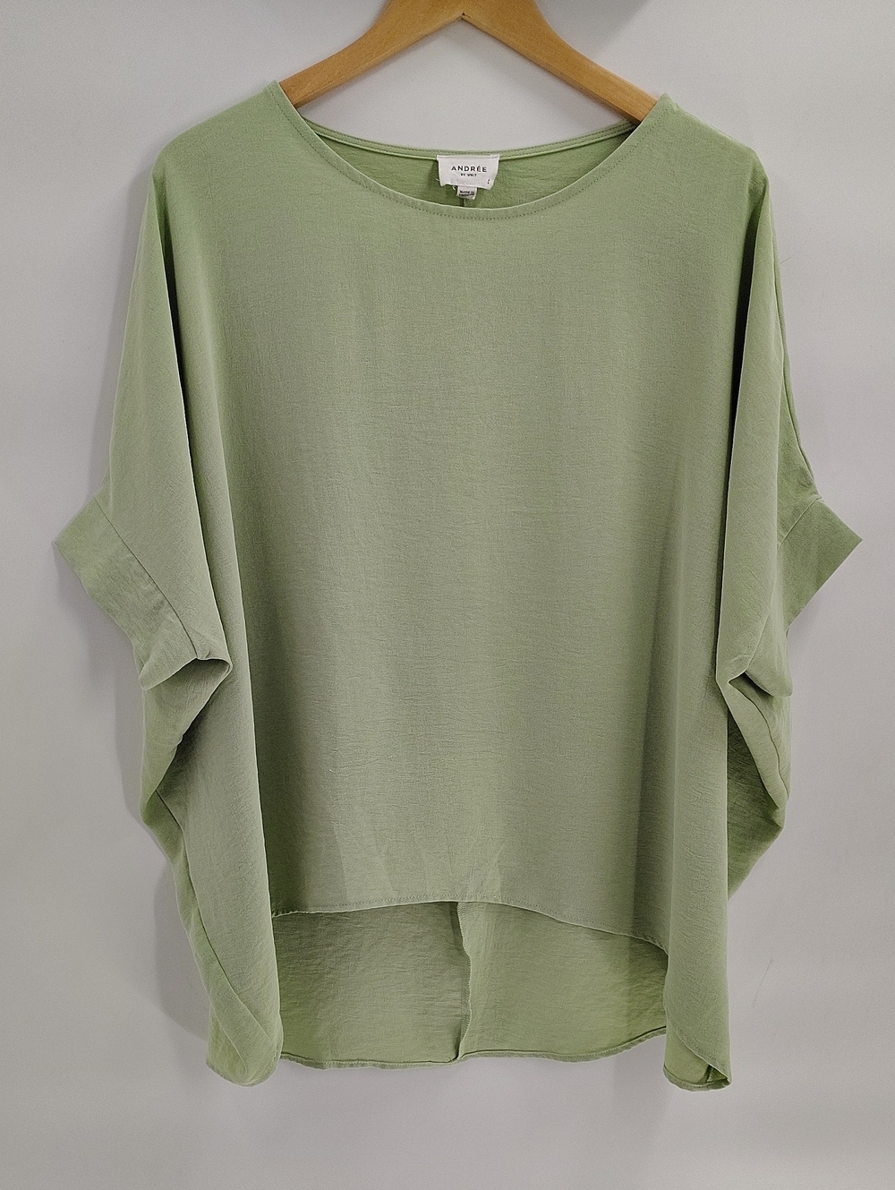 Andree Blouse Size Small Oversized Fit Green Flowy